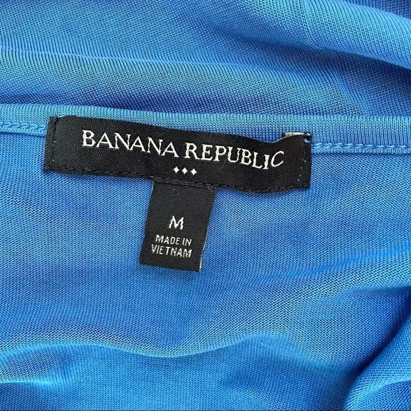 Banana Republic Medium Blue Flutter Sleeve Tee Round Neck - Picture 2 of 6